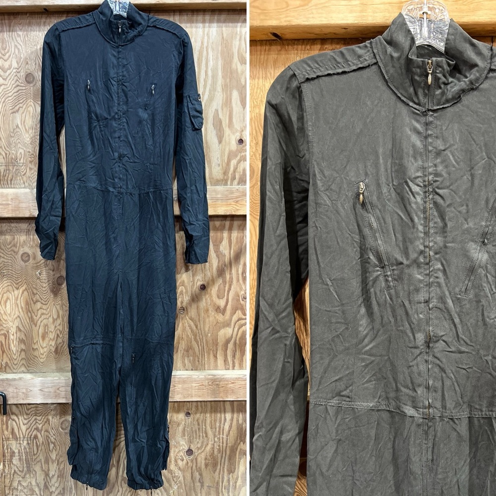 Babakul Flight Style Utility Jumpsuit 1 Piece Aviator Style Black XS Oversized
